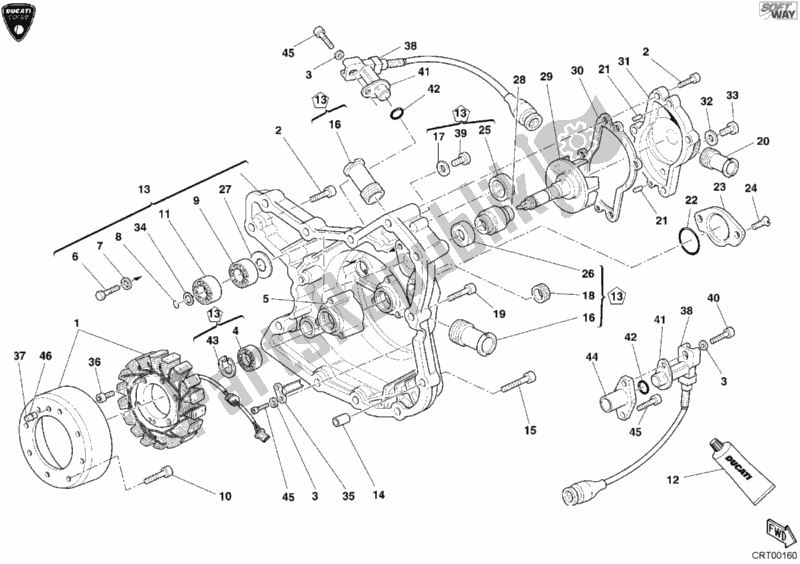 Tutte le parti per il Coperchio Del Generatore del Ducati Superbike 998 RS 2003